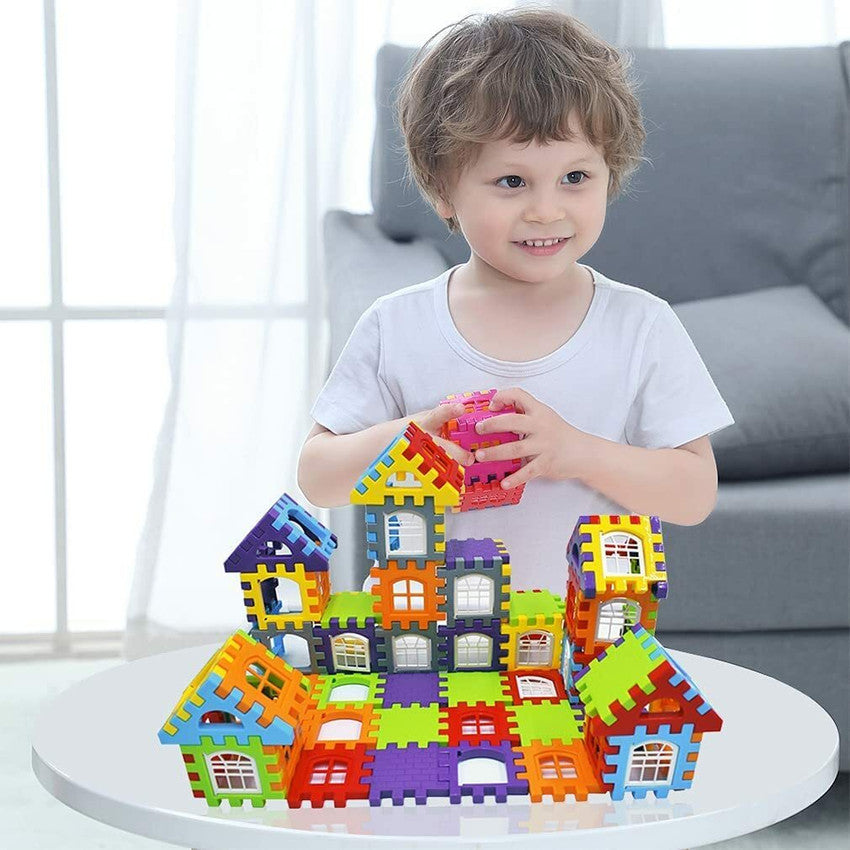 Blocks House Set with Blocks Game My Happy House 72 Pcs